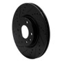 R1 04-08 Mazda RX-8 Front Left Drilled & Slotted Black Brake Rotor