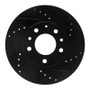 R1 03-05 Mazda 6 Front Right Drilled & Slotted Black Brake Rotor