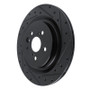 R1 2020-2025 Lexus RX450h+ Rear Right Drilled & Slotted Black Brake Rotor