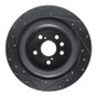 R1 2020-2025 Lexus RX450h+ Rear Right Drilled & Slotted Black Brake Rotor