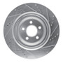 R1 05-23 Chrysler 300 Rear Left Drilled & Slotted Silver Brake Rotor