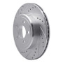 R1 05-23 Chrysler 300 Rear Left Drilled & Slotted Silver Brake Rotor