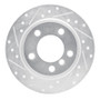 R1 11-16 Mini Cooper Paceman Rear Left Drilled & Slotted Silver Brake Rotor