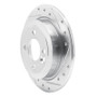 R1 02-15 Mini Cooper Clubman Rear Right Drilled & Slotted Silver Brake Rotor