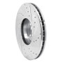 R1 07-19 BMW X5 Front Left Drilled & Slotted Silver Brake Rotor