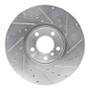 R1 07-19 BMW X5 Front Left Drilled & Slotted Silver Brake Rotor