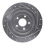 R1 00-06 Subaru Outback Rear Left Drilled & Slotted Silver Brake Rotor