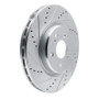 R1 2019-2025 Acura RDX Front Left Drilled & Slotted Silver Brake Rotor