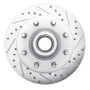 R1 1988-1996 Chevrolet C3500 Front Right Drilled & Slotted Silver Brake Rotor