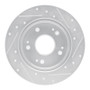 R1 06-15 Honda Civic Si Rear Left Drilled & Slotted Silver Brake Rotor