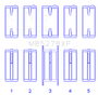 King Engine Bearings Ford 140Ci /2.3Liter/L4 (Size +0.50mm) Main Bearing Set