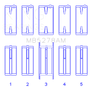 King Engine Bearings Ford 140Ci /2.3Liter/L4 (Size +0.25mm) Main Bearing Set