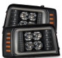 AlphaRex 92-96 Ford F-Series/Bronco NOVA-Series LED Proj Headlight Bk w/Actv Light SeqSig & SBDRL