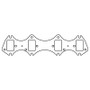 Cometic Ford Big Block FE V8 .043in Copper Exhaust Manifold Gskt Set-2.320in x 1.560in Square Ports