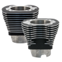 S&S Cycle 84-99 BT 4-1/8in Bore Cylinder Set For 124in V-Series Engine - Wrinkle Black