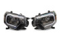 Raxiom 12-15 Toyota Tacoma Axial Series Headlights w/ LED Bar- Black Housing (Clear Lens)
