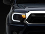 Raxiom 12-15 Toyota Tacoma Axial Series Headlights w/ LED Bar- Black Housing (Clear Lens)