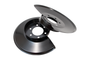Kentrol 76-78 Jeep CJ Disc Brake Dust Cover Jeep Black Powdercoat Stainless
