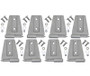 Kentrol 07-18 Jeep Wrangler JK Door Hinge Set 8 Pieces 4 Door Bare Grey