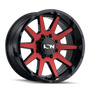ION Type 143 20x9 / 8x170 BP / 18mm Offset / 125.2mm Hub Gloss Black/Red Machined Wheel