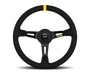 Momo MOD08 Steering Wheel 350 mm - Black Suede/Black Spokes/1 Stripe