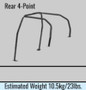 Cusco D1 Chromoly 4-Psgr 4-PT Rear Roll Cage Cusco Blue 97-01 Evo IV (Non-Sunroof Model Only)