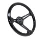 NRG Reinforced Steering Wheel (350mm / 3in. Deep) Blk Wood w/Blk Matte Spoke/Black Center Mark