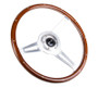 NRG Classic Wood Grain Steering Wheel (365mm) Wood w/Metal Inserts & Brushed Alum. 3-Spoke Center