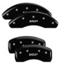 MGP 4 Caliper Covers Engraved Front & Rear MGP Black Finish Silver Characters 2017 Kia Optima