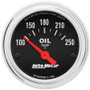 Autometer Traditional Chrome 52mm 100-250 Degree F Short Sweep Electrical Oil Temperature Gauge