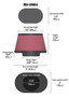 K&N Universal Rubber Filter 2.125in Flange ID/3in x 4in Tapered Oval/2.75in Height (4 Filters)