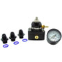 Fuelab 535 EFI Adjustable Mini FPR 25-90 PSI (2) -6AN In (1) -6AN Return (3) -6AN ORB w/Gauge Kit