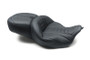 Mustang 08-21 Harley Electra Glide/Rd Glide/Rd King 1PC Seat Deluxe - Black w/ Sky Blue Stitching