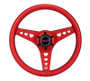 NRG All Aluminum Steering Wheel 330mm - Heart Cut Out- Ergonomic Grip- Anadized Red