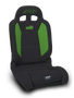 PRP EnduroDaily Reclining Suspension Seat - Black/Green Vinyl - Driver