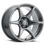Kansei K12GM Knp 15x8in / 4x100 BP / 25mm Offset / 73.1mm Bore - Gloss Gunmetal Machined Lip Wheel