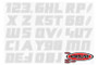 Hardline Boat Lettering Registration Installation Kit 3 in. - 900 Silver