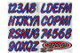 Hardline Boat Lettering Registration Kit 3 in. - 400 Red/Purple