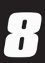 Hardline Dirt Digits 3pk 7 in. - High Gloss Number 8 - White