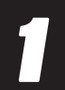 Hardline Dirt Digits 3pk 4 in. - High Gloss Number 1 - White