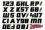 Hardline Boat Lettering Registration Installation Kit 3 in. - 900 Black