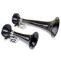 Kleinn Black Dual Horn/ 13In/8In - High Impact ABS Trumpet/ Zinc Alloy Base