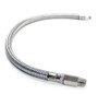 Kleinn 18In Stainless Steel Braided Leader Hose w/ Check Valve-1/4In M NPT Inlet/ 1/4In M NPT Outlet