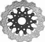 Twin Power 08-13 FLH FLT 08-16 FLHR 06-17 Dyna Front 11.8 Scalloped Floating Rotor Black Mesh