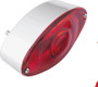 Bikers Choice Chrome Cat Eye Tail Lamp Assembly Red Lens Universal Custom