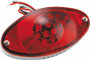 Bikers Choice Chrome LED Cateye Taillight Red Lens DOT Universal