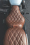 Mustang 18-21 Harley Street Bob Wide Tripper Solo Seat w/Driver Backrest Diamond Stitch - Brown