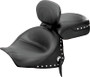Mustang 03-08 Kawasaki Vulcan 1600 Classic,05-08 Nomad Tour 2PC Seat w/Driver Backrest Studs - Black