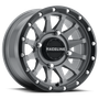 Raceline A95SG Trophy 14x7in / 4x110 BP / 10mm Offset / 83.8mm Bore - Grey & Black Lip Wheel
