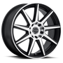 Raceline 144M Storm 16x7in / 4x100/4x108 BP / 40mm Offset / 72.62mm Bore - Black & Machined Wheel